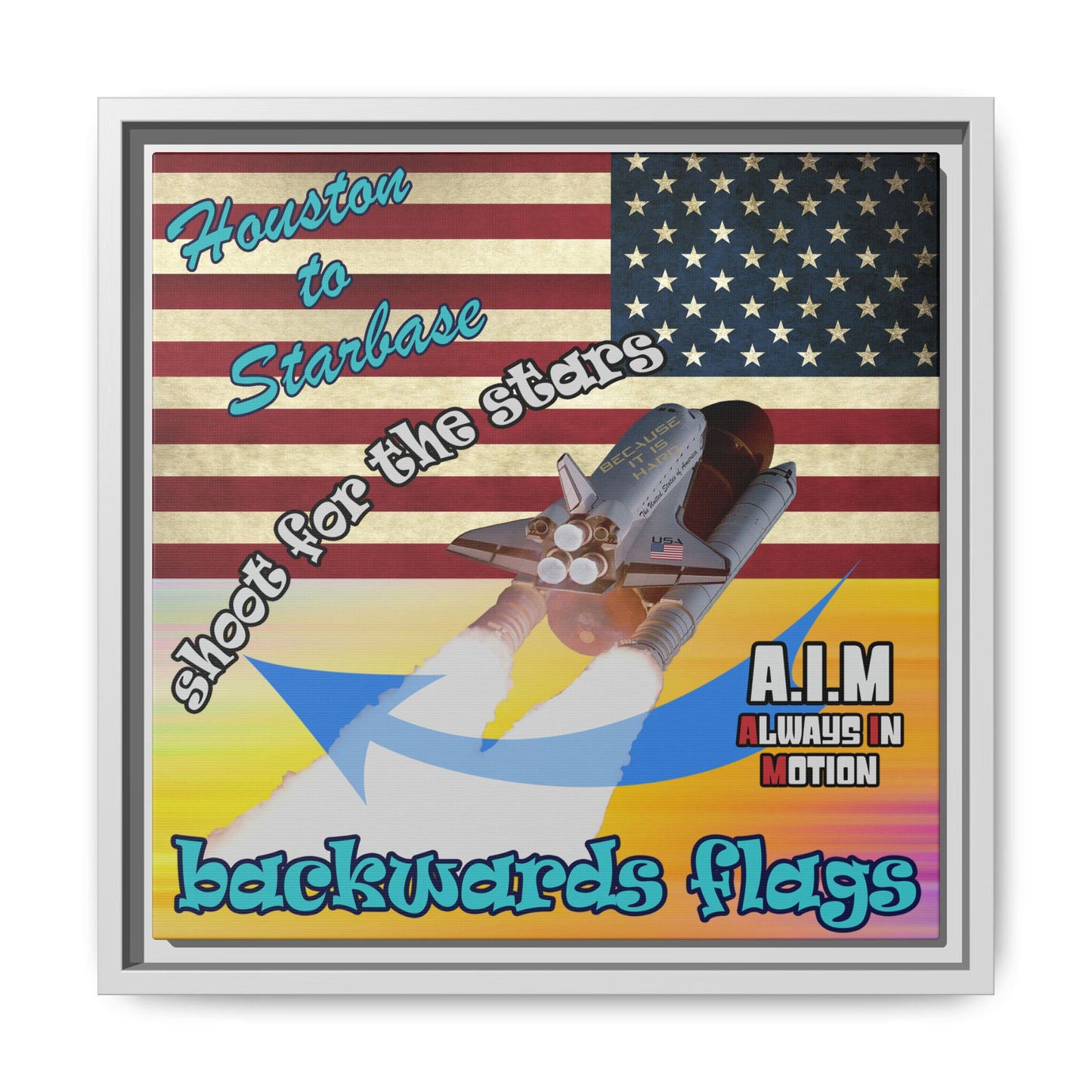 shoot for the stars - framed canvas art (color blur)