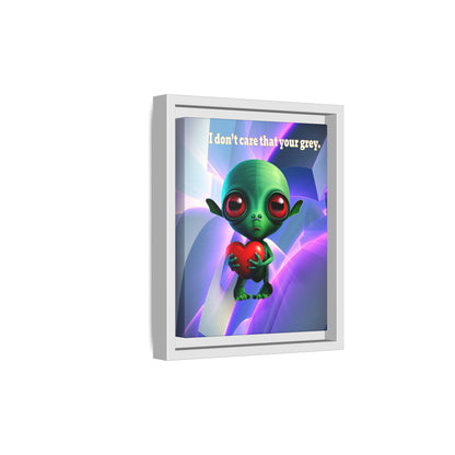 I don't care that your grey - framed canvas art (grey-pink wave)