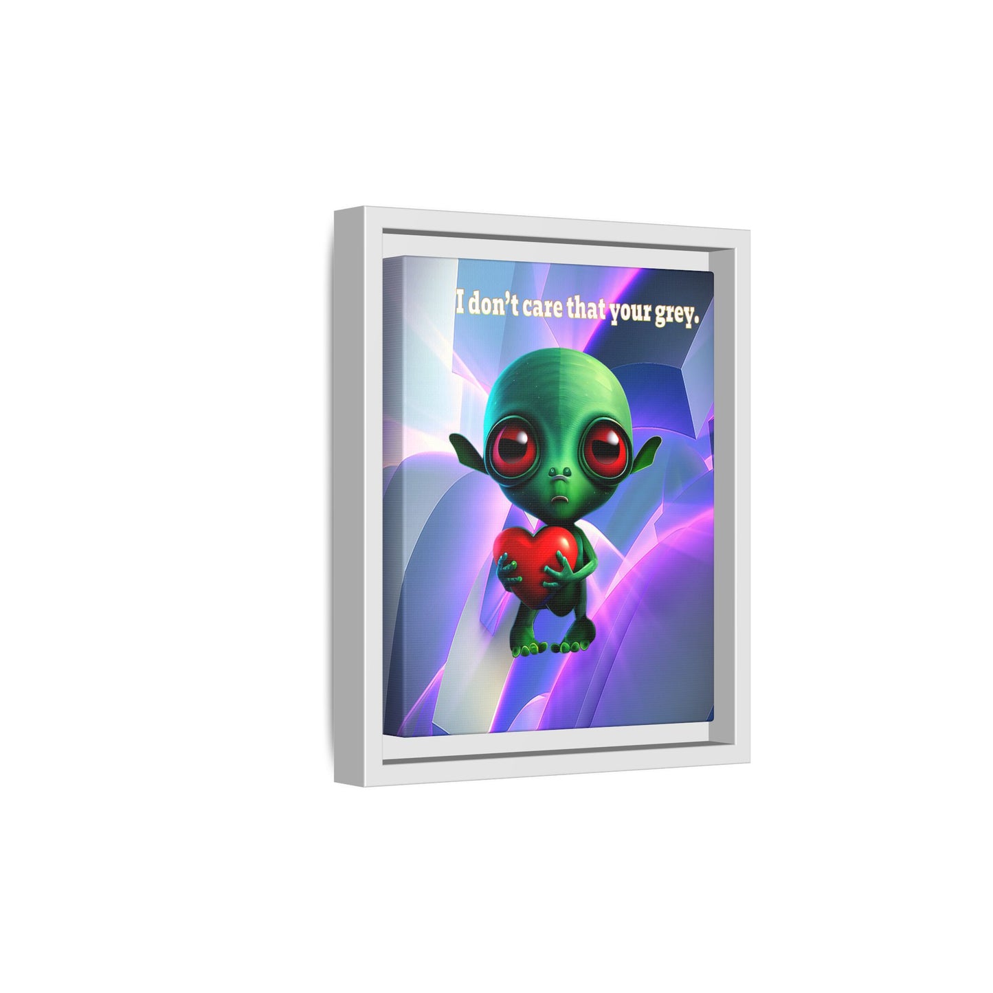 I don't care that your grey - framed canvas art (grey-pink wave)