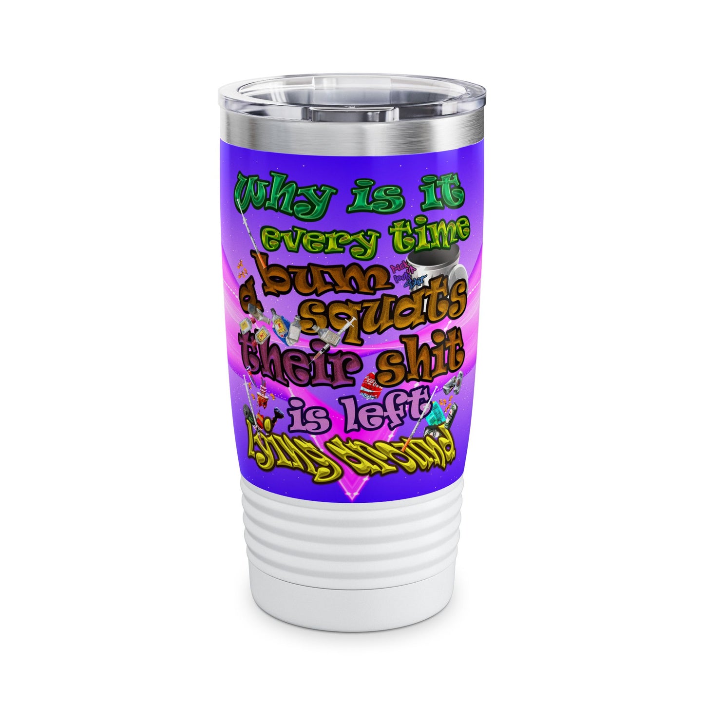 the bum's shit - Ringneck Tumbler, 20oz (purple-pink wave)