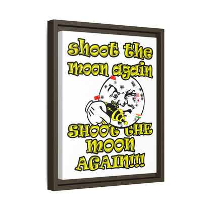 shoot the moon again - framed canvas art (white)