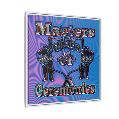 em cee squared - framed canvas art (light blue-purple wave)
