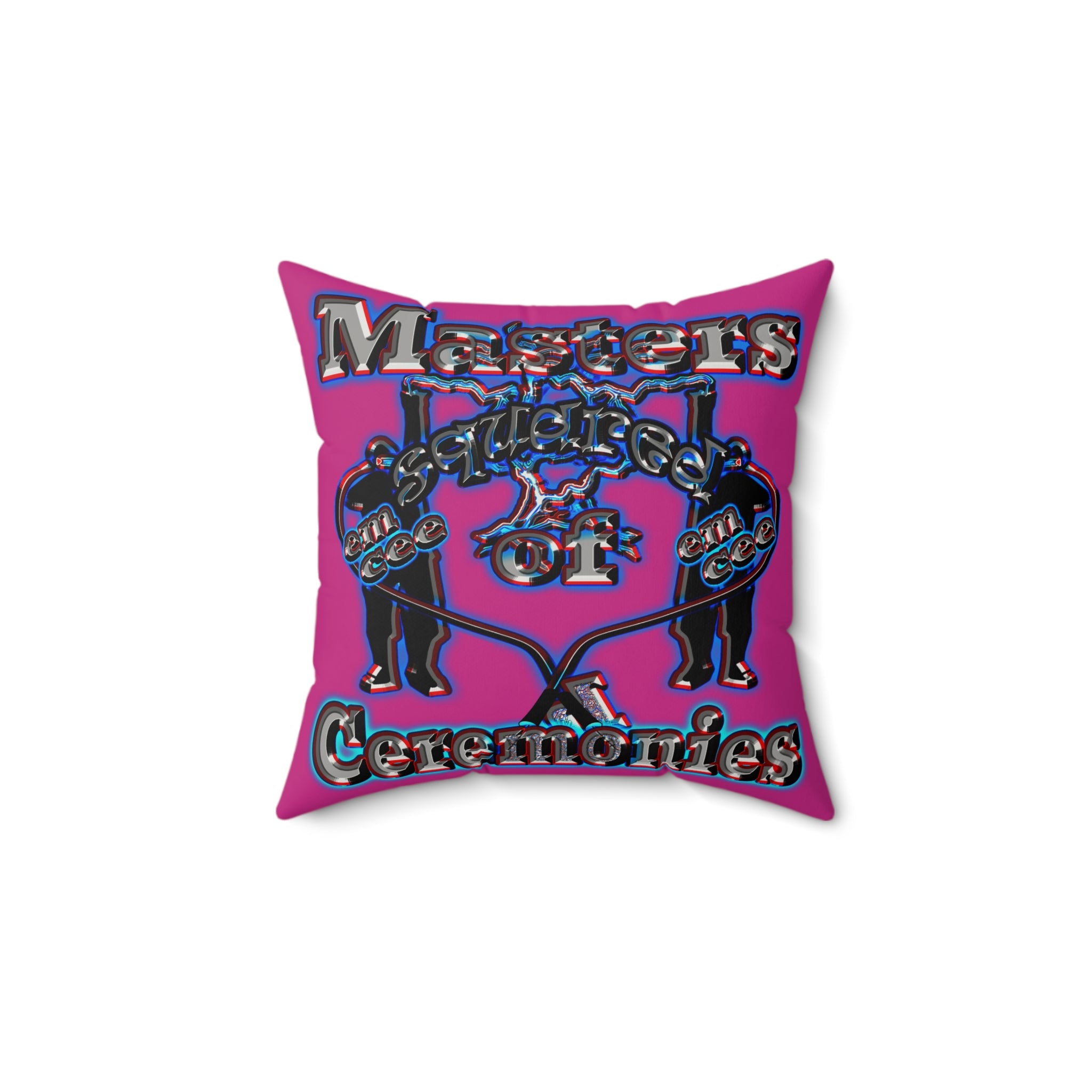 em cee squared - Faux Suede Square Pillow - (pink)