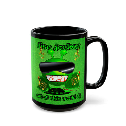 disc jockey - Black Mug (green turf)