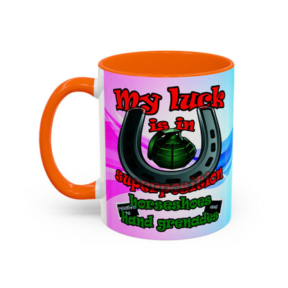 my luck - Accent Mug (light blue-pink wave)