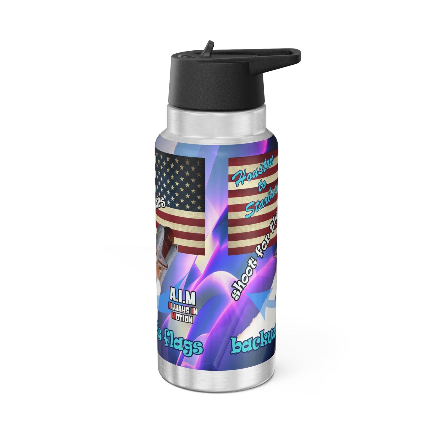 shoot for the stars - Gator Tumbler, 32oz (grey-pink wave)