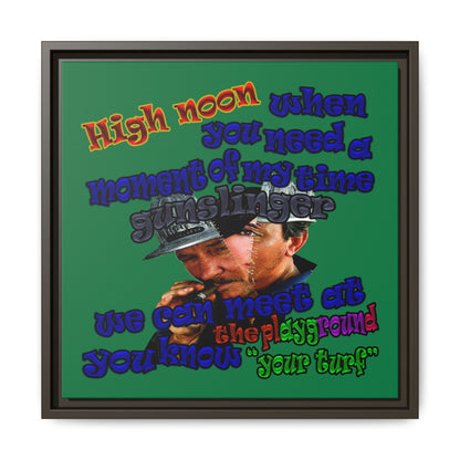 high noon - framed canvas art (dark green)