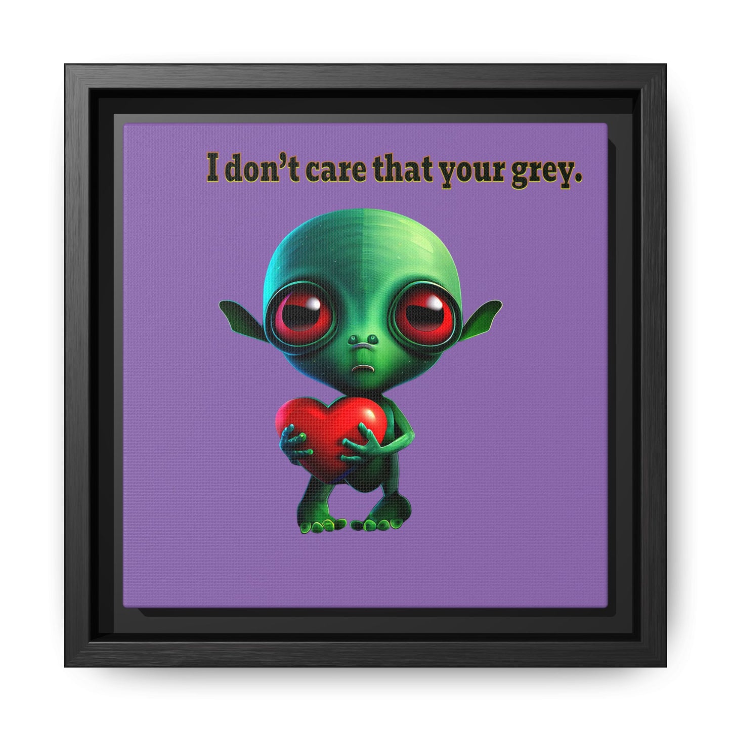 I don't care that your grey - framed canvas art (light purple)
