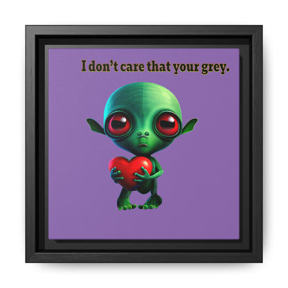 I don't care that your grey - framed canvas art (light purple)