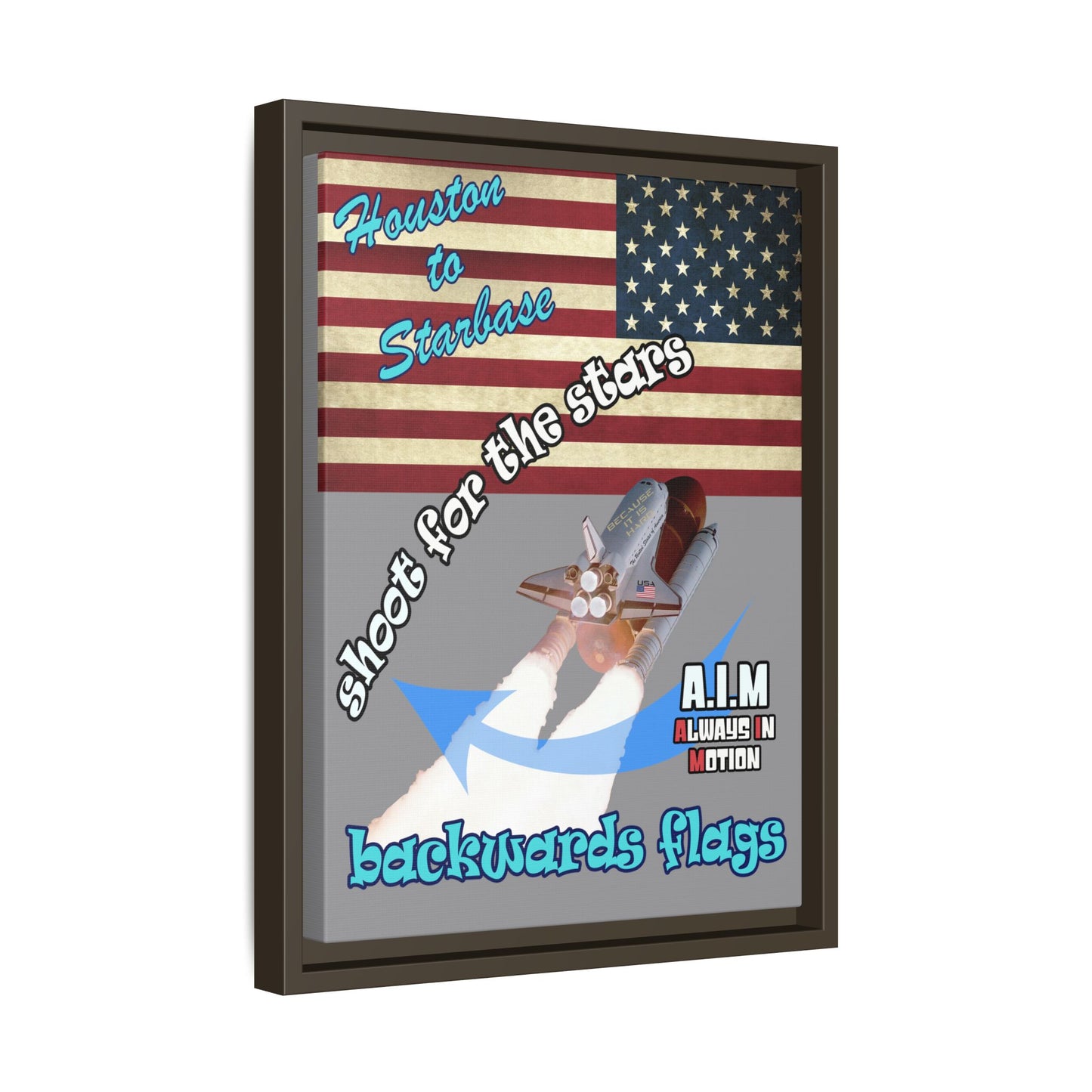 shoot for the stars - framed canvas art (grey)