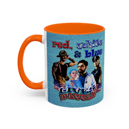 rw&b lives matter - Accent Mug (faded blue)
