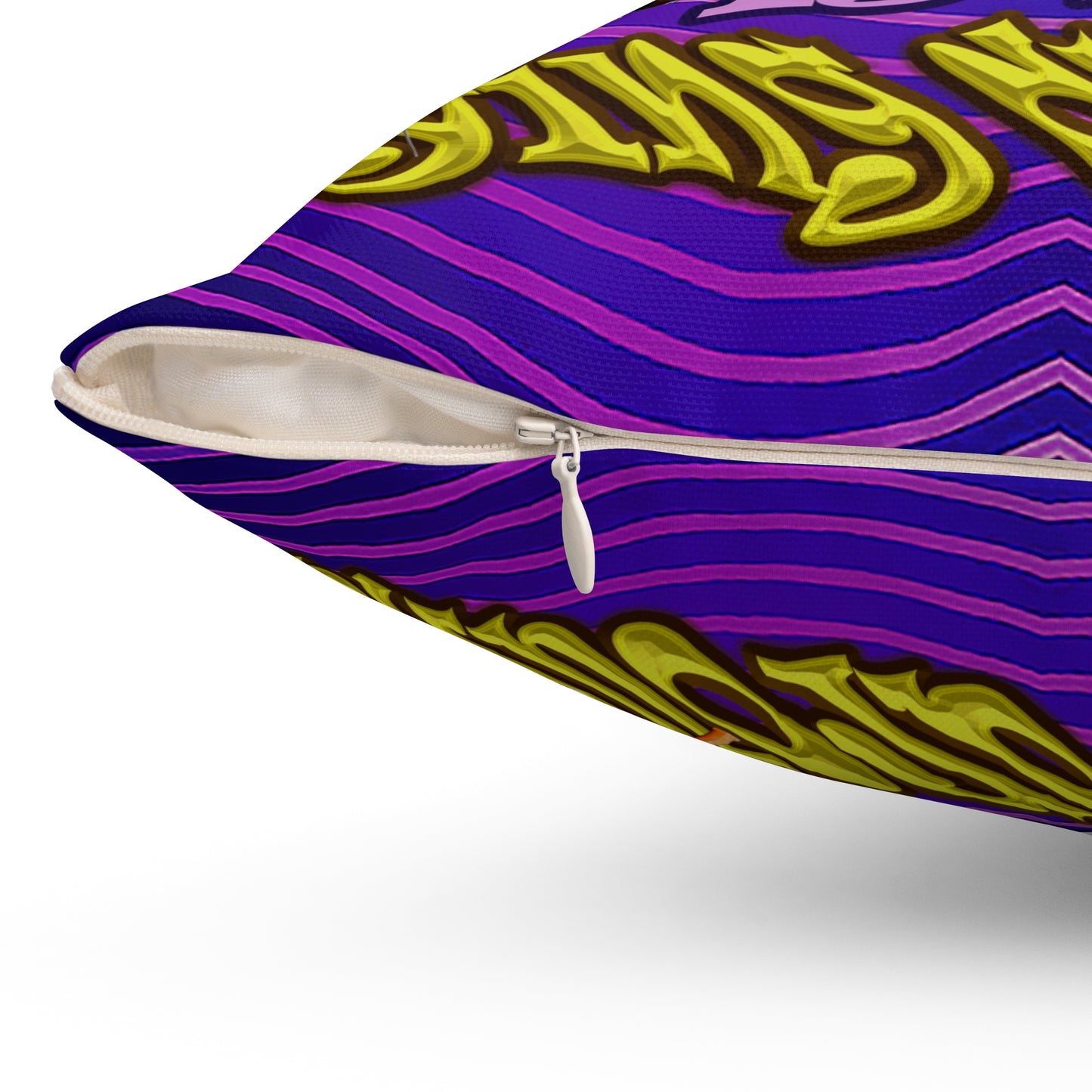 the bum's shit - Spun Polyester Square Pillow - (purple wave)