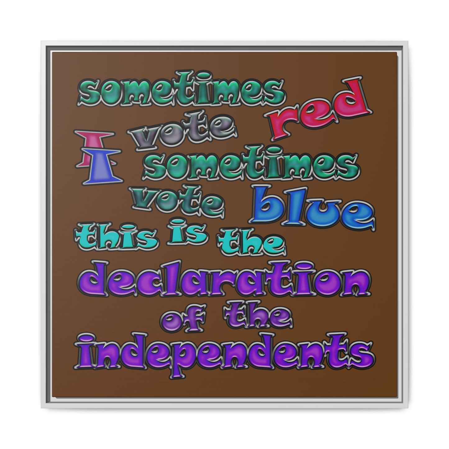 declaration of the independents - framed canvas art (brown)