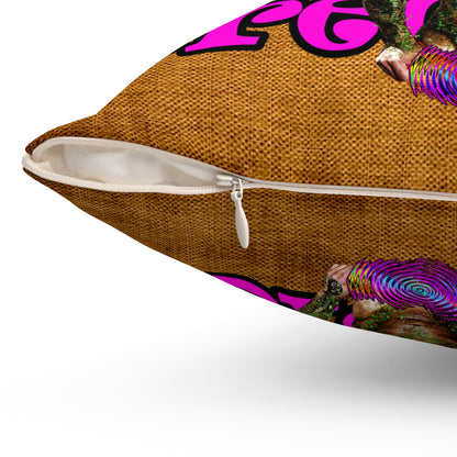 hoes b4 bros - Spun Polyester Square Pillow - (dichromatic brown papyrus)
