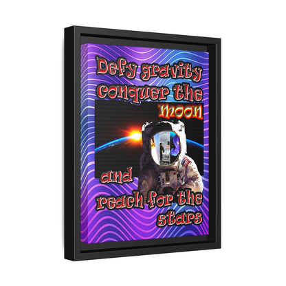 defy conquer reach - framed canvas art (purple wave)