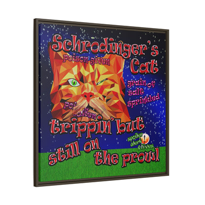 schrodinger's cat - framed canvas art ('snoops' background)