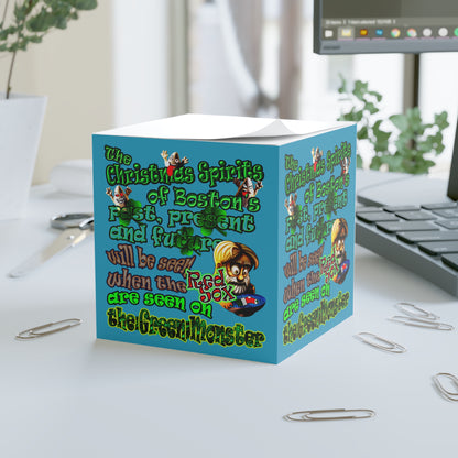 christmas spirits of boston - note cube (turquoise)