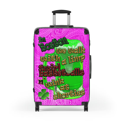 celtics logo - Suitcase (pink swirl)