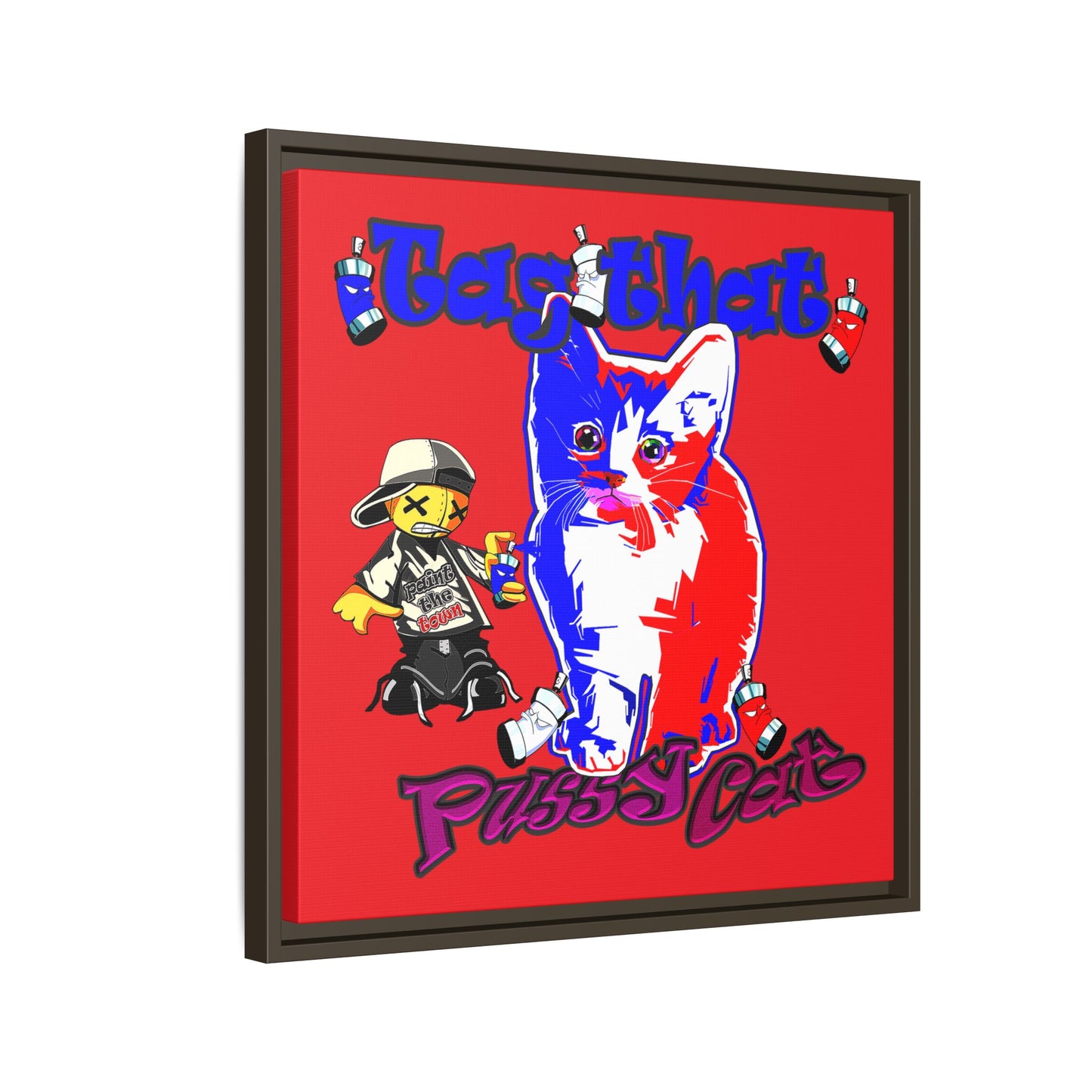 tag that - framed canvas art (red)