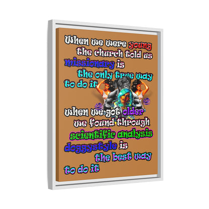 doggystyle - framed canvas art (light brown)