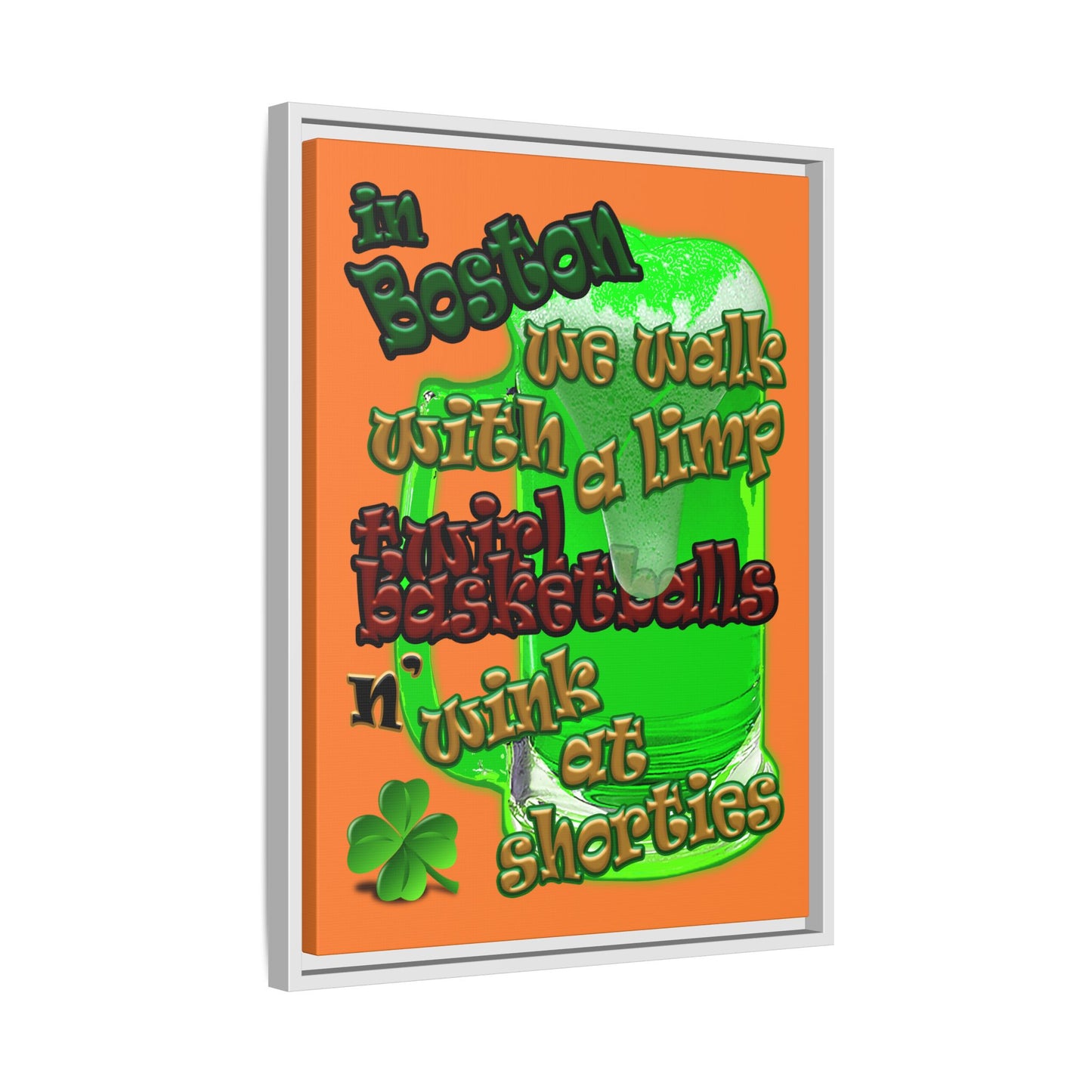 celtics logo - framed canvas art (crusta)