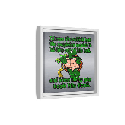 turtle race - framed canvas art (brushed nickel)