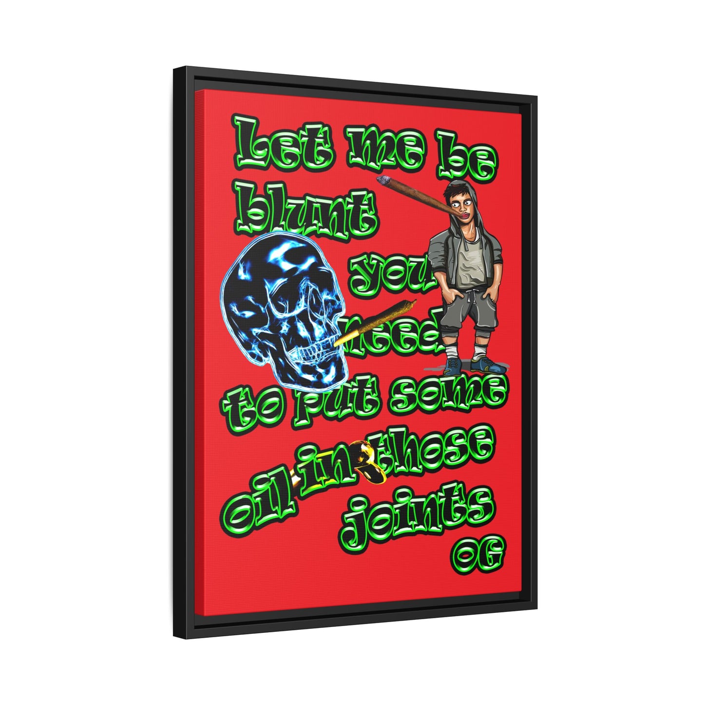 og - framed canvas art (red)
