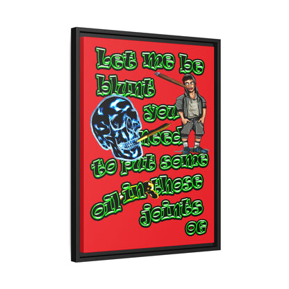 og - framed canvas art (red)