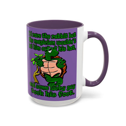 turtle race - Accent Mug (light purple)