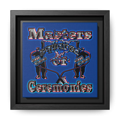 em cee squared - framed canvas art (dark blue)