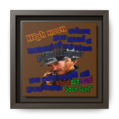 high noon - framed canvas art (brown)