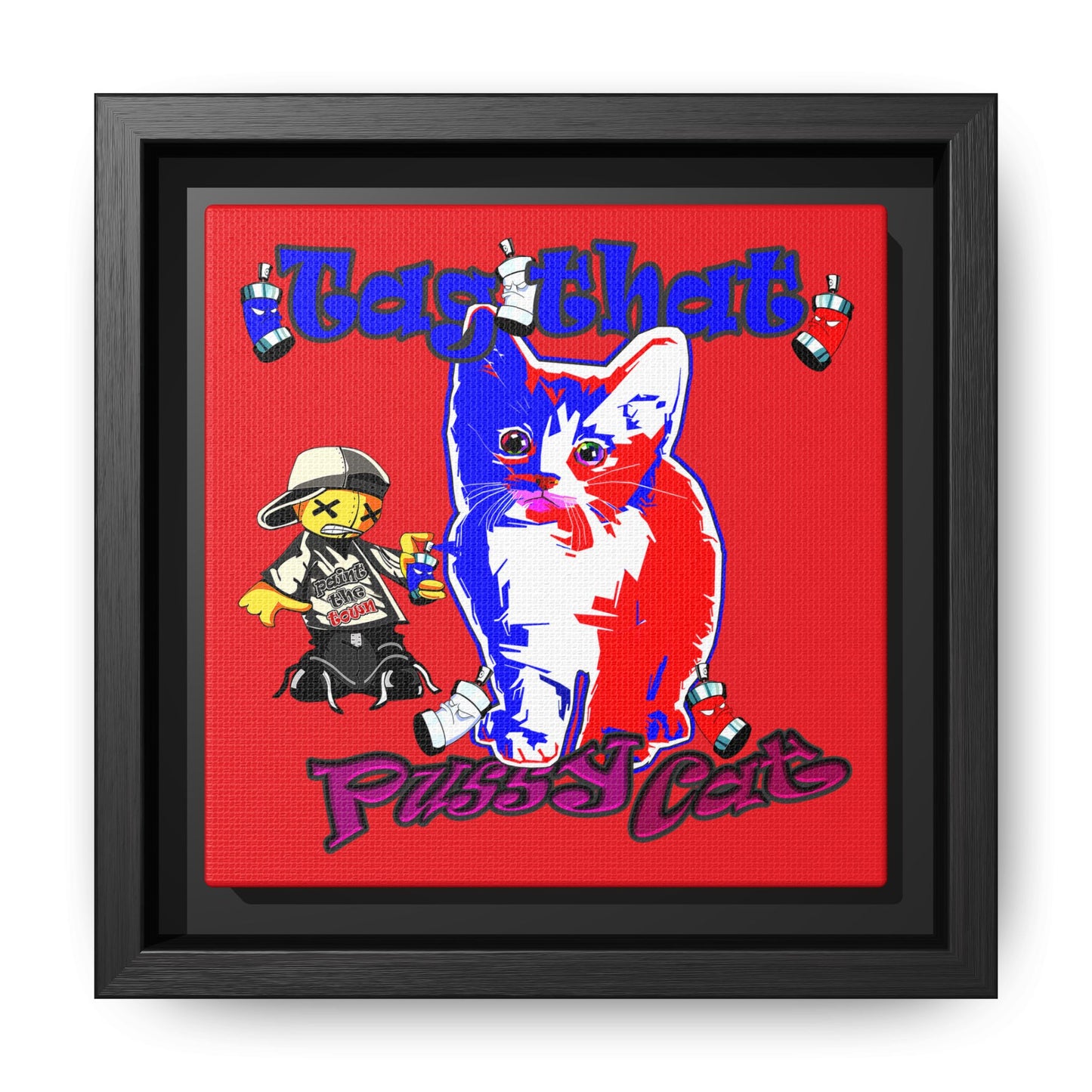tag that - framed canvas art (red)