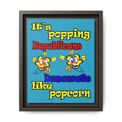 popping like popcorn - framed canvas art (turquoise)