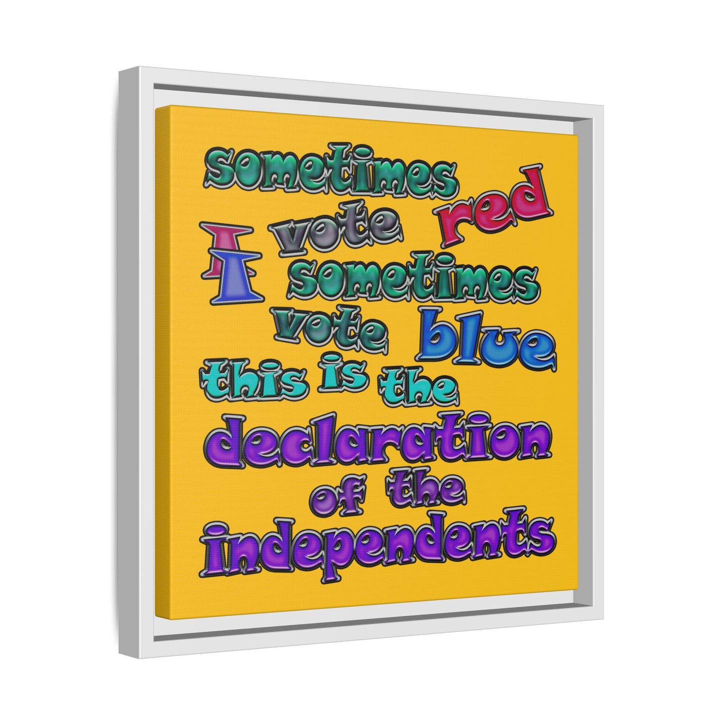 declaration of the independents - framed canvas art (yellow)