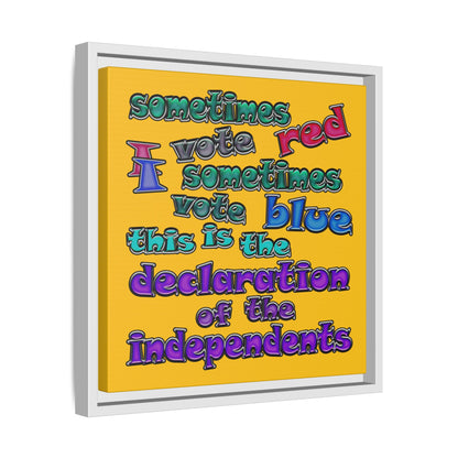 declaration of the independents - framed canvas art (yellow)