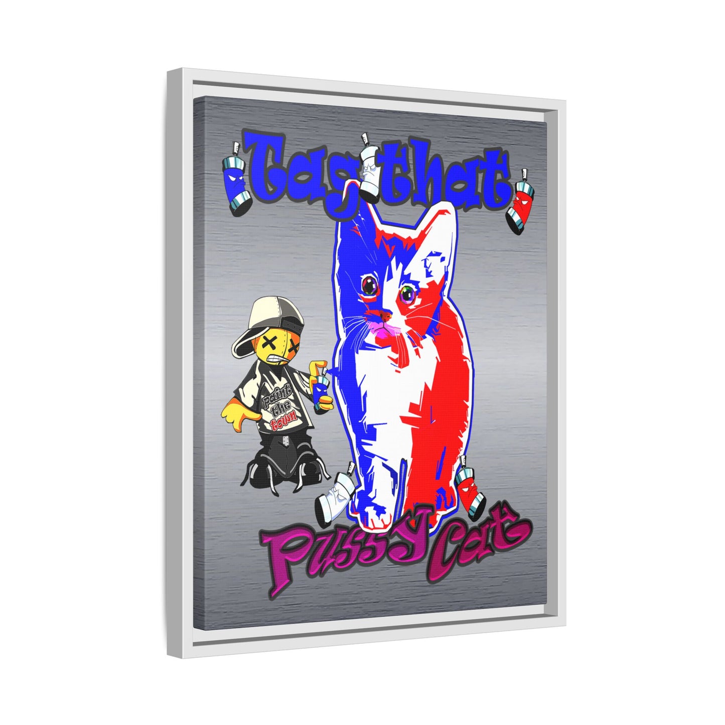 tag that - framed canvas art (brushed nickel)