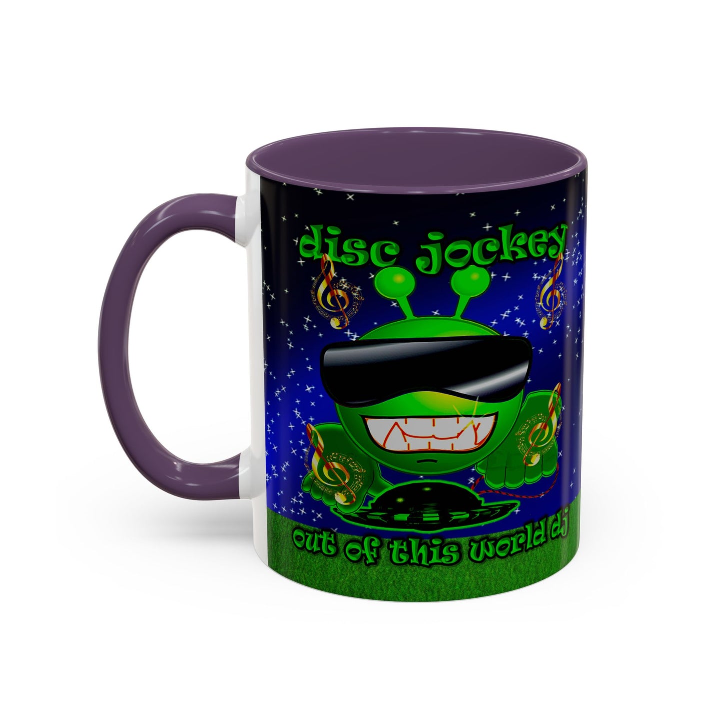 disc jockey - Accent Mug ('snoops' background)