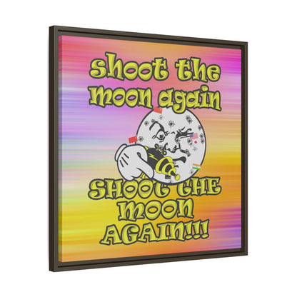 shoot the moon again - framed canvas art (color blur)