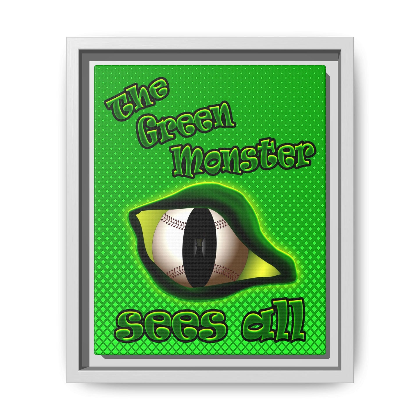 green monster - framed canvas art (logo green)