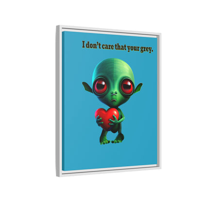 I don't care that your grey - framed canvas art (turquoise)