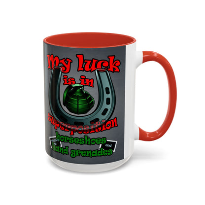 my luck - Accent Mug (grey-light grey)