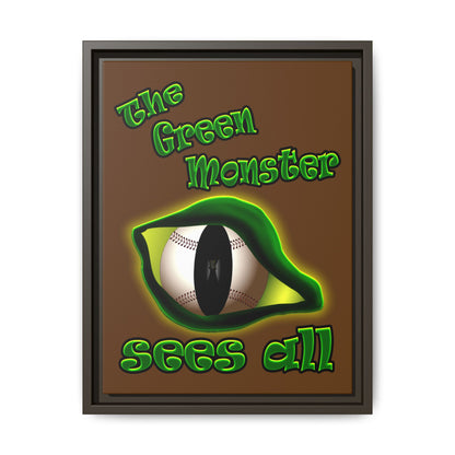 green monster - framed canvas art (brown)