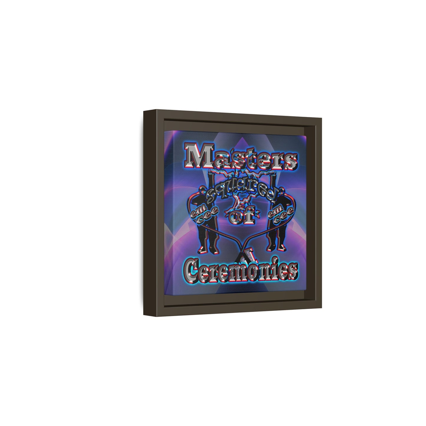 em cee squared - framed canvas art (grey-pink wave)