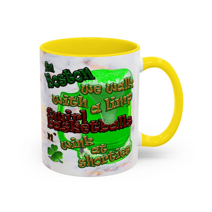 celtics logo - Accent Mug (white marble)