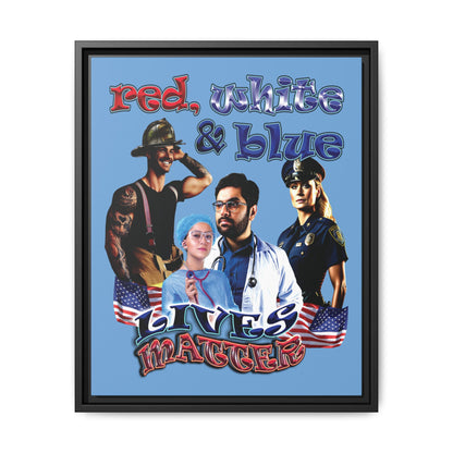 rw&b lives matter - framed canvas art (light blue)