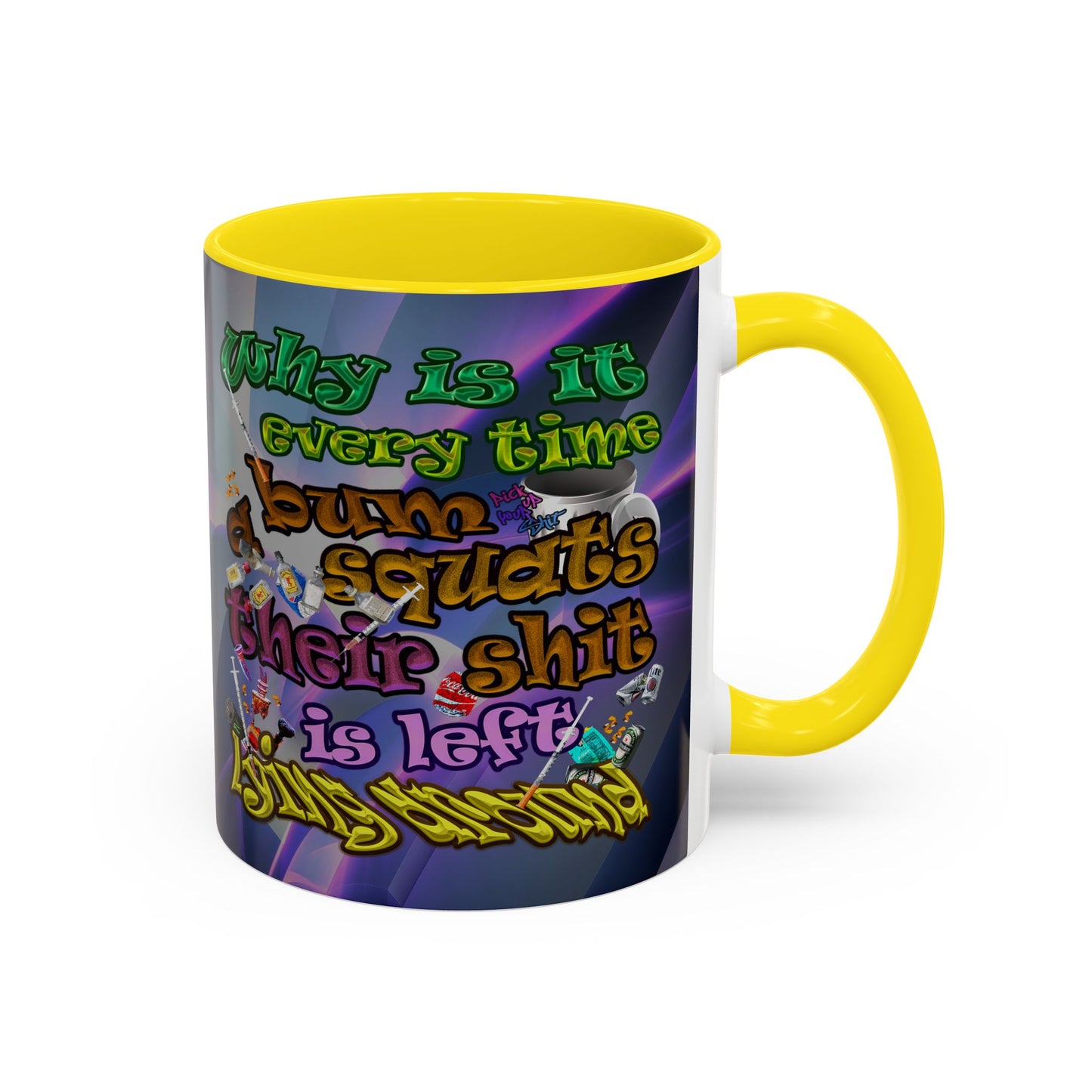 the bum's shit - Accent Mug (grey-pink wave)