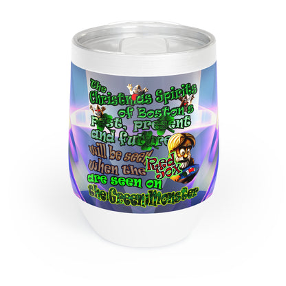 christmas spirits of boston - Chill Wine Tumbler (grey-pink wave)