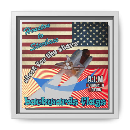 shoot for the stars - framed canvas art (yellow-orange wave)
