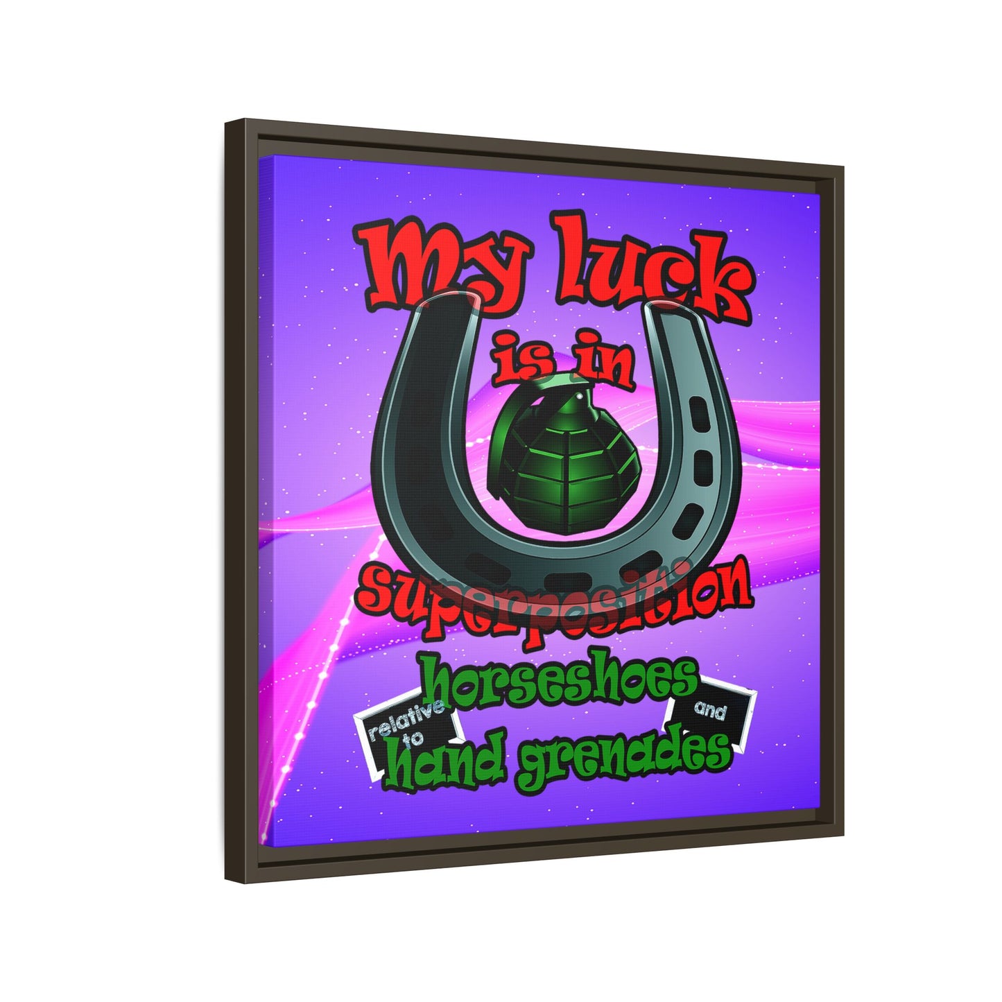 my luck - framed canvas art (purple-pink wave)