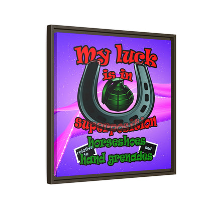 my luck - framed canvas art (purple-pink wave)